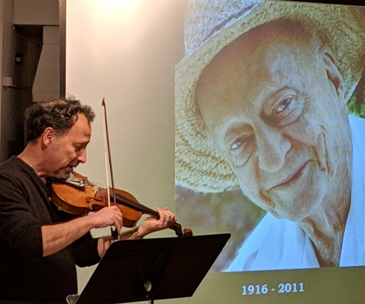 Will Kaufman and an image of Stetson Kennedy, folklorist and human rights activist