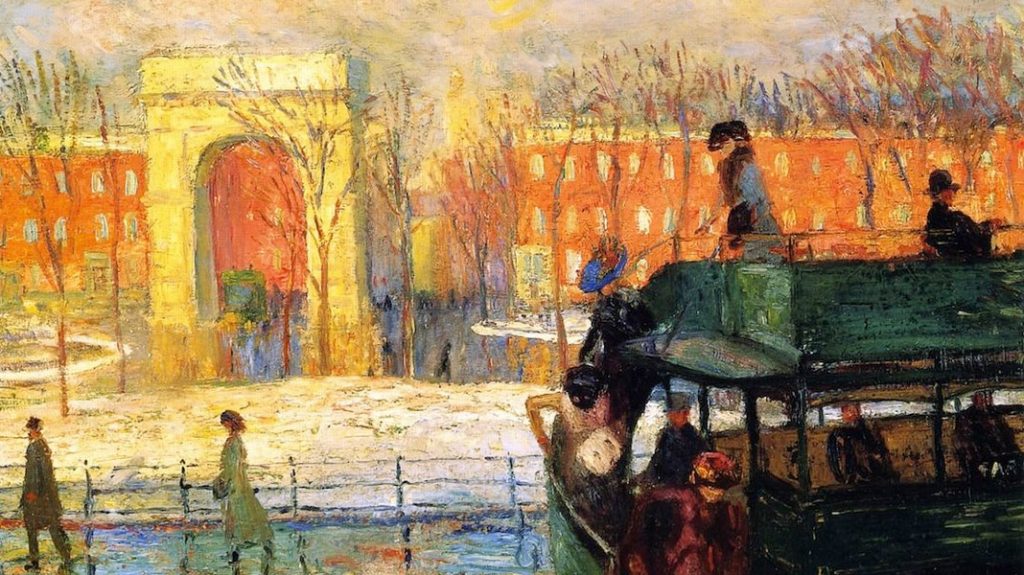 William Glackens' Descending from the Bus, 1913