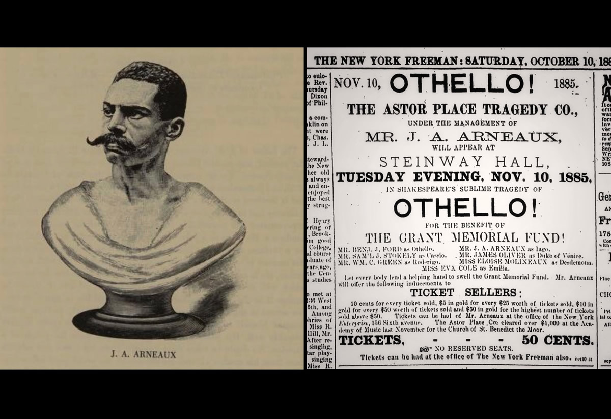 J.A. Arneaux-Astor Place Tragedy Co. Othello comp._NY Freeman_10Oct1885