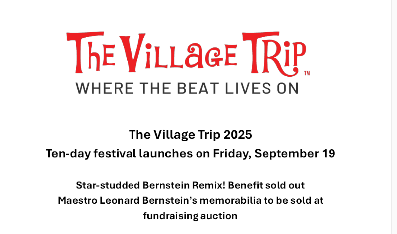 Ten-day festival launches on Friday, September 19: The Village Trip Festival Media Release Ten-day festival launches on Friday, September 19: The Village Trip Festival Media Release