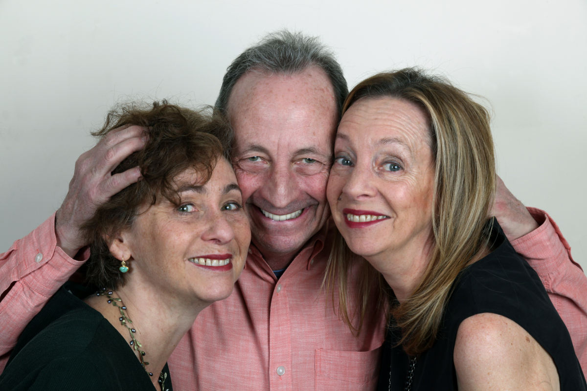 Alexander Bernstein with Nina (left) & Jamie – ‘The three-headed monster’ as she sometimes referred to them © 2016 Steve J. Sherman. Used by permission