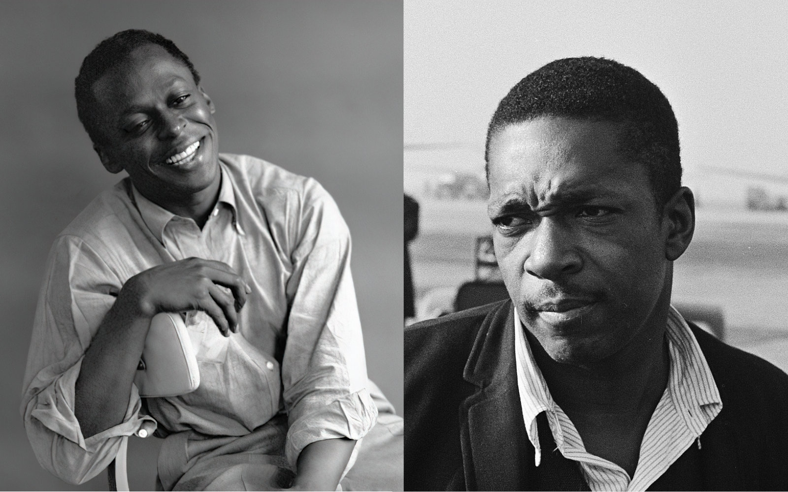 Miles Davis (by Palumbo) and John Contrane in 1963