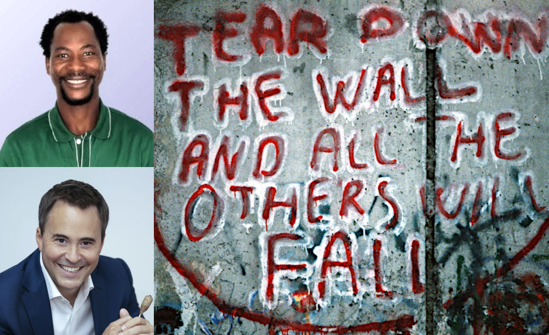 Main image: Graffiti on the west side of the Berlin Wall. Top left: Amos Gabia. Bottom left: Garrett Keast, Photo by Kiran West