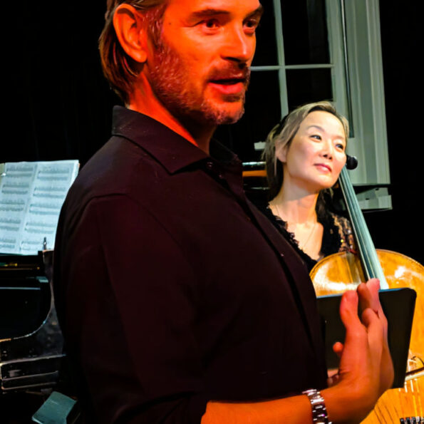 15 The Ahn Trio - composer Mark Baechle with Maria Ahn (Liz Thomson)